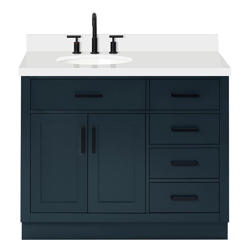 Wildon Home® Penrith 43'' Single Bathroom Vanity with White Quartz Top